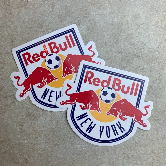 2 Pieces New York Red Bulls RBNY MLS Soccer Fan Football Logo Adhesive Stickers - Picture 1 of 6